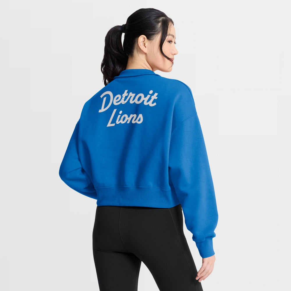 Detroit Lions Women's Phoenix Fleece Quarter-Zip Sweatshirt Blue