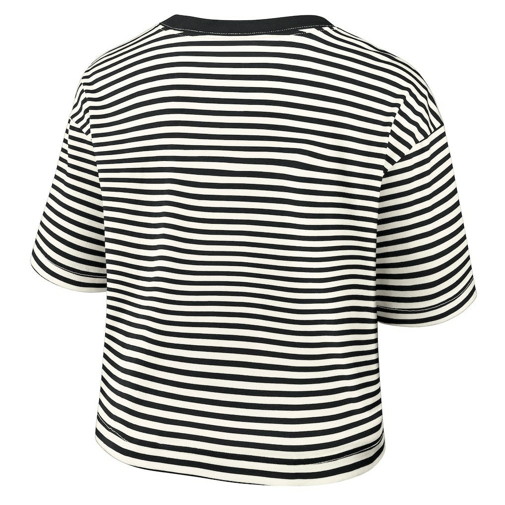 Pittsburgh Steelers Women's Striped Cropped T-Shirt Black/Cream