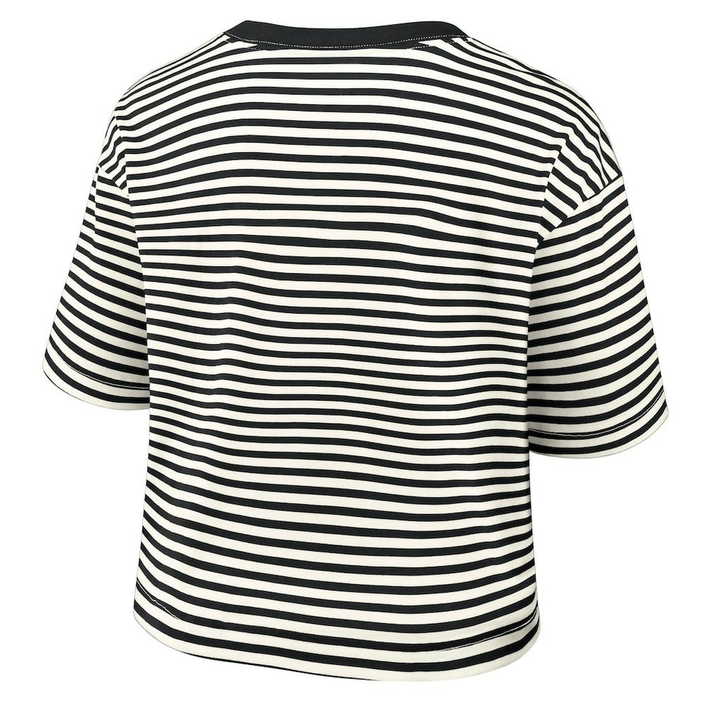 Pittsburgh Steelers Women's Striped Cropped T-Shirt Black/Cream