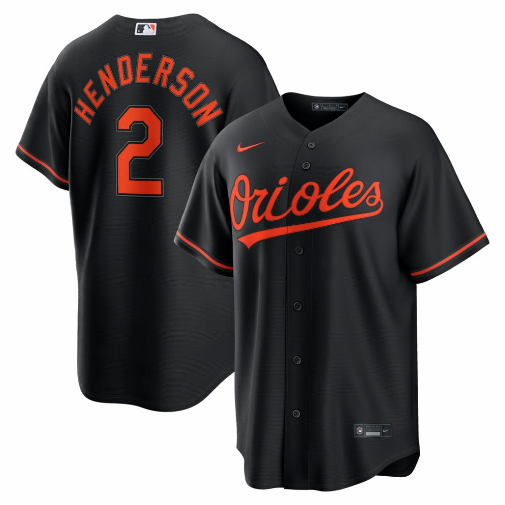 Gunnar Henderson Baltimore Orioles Nike Alternate Replica Jersey - Black Jerseys