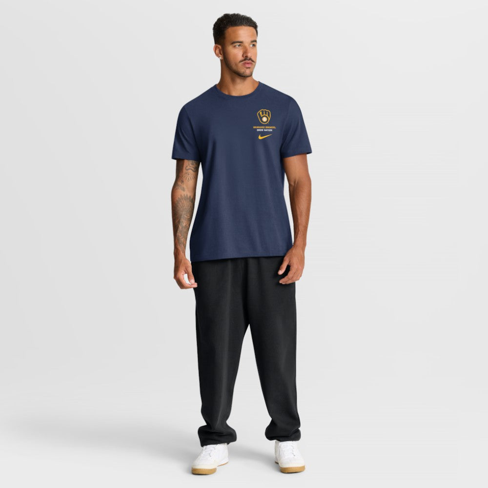 Milwaukee Brewers Nike Primetime 2-Hit T-Shirt - Navy T-shirts