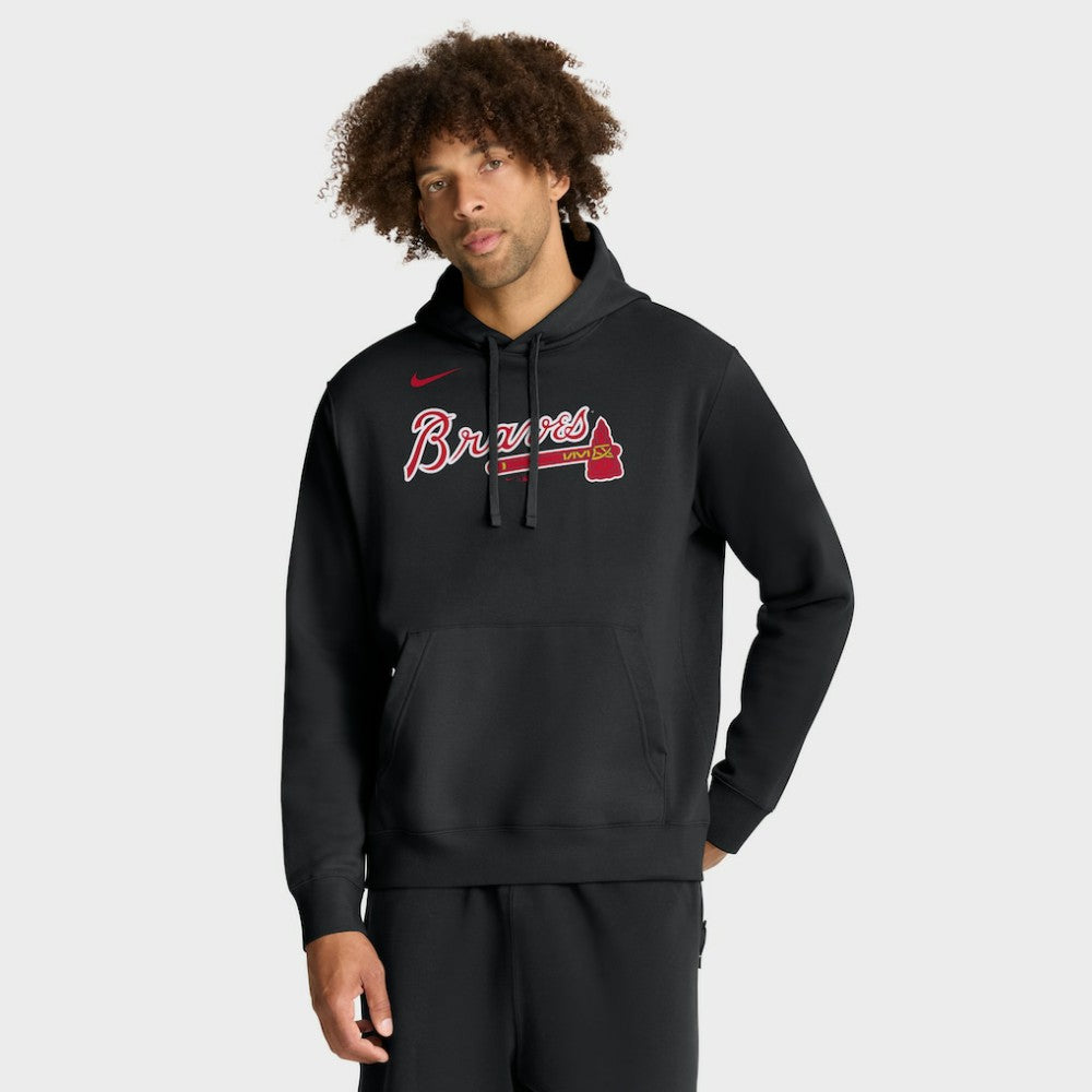 Atlanta Braves Nike Dri-Fit Club Hoodie - Black Hoodies