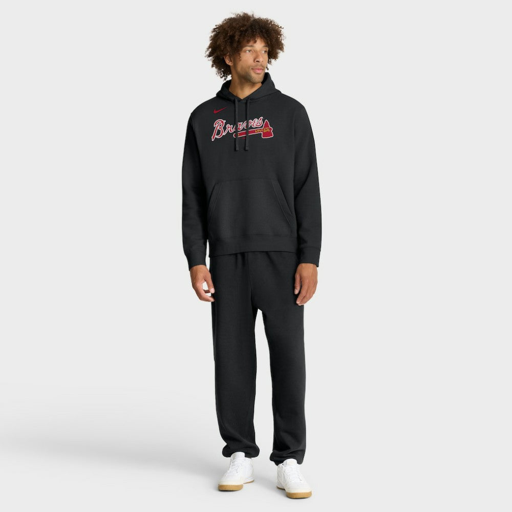 Atlanta Braves Nike Dri-Fit Club Hoodie - Black Hoodies