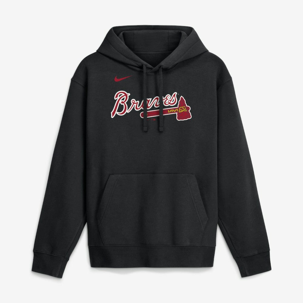 Atlanta Braves Nike Dri-Fit Club Hoodie - Black Hoodies