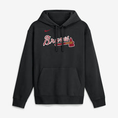 Atlanta Braves Nike Dri-Fit Club Hoodie - Black Hoodies