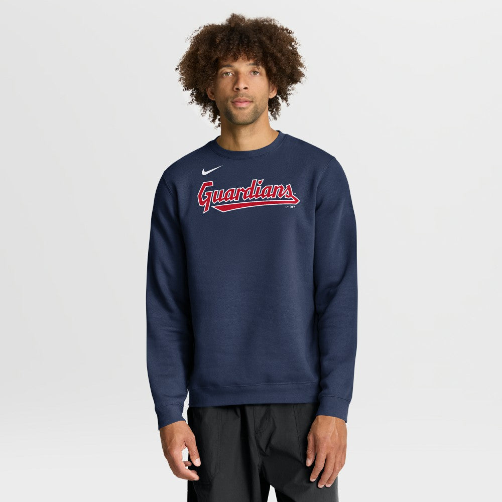 Cleveland Guardians Nike Primetime Wordmark Sweatshirt - Navy Sweatshirts
