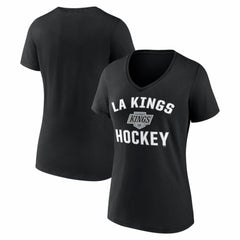 NHL Los Angeles Kings Logo Athletic Women's Arch Victory V-Neck T-Shirt - Black