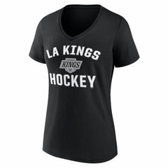 NHL Los Angeles Kings Logo Athletic Women's Arch Victory V-Neck T-Shirt - Black