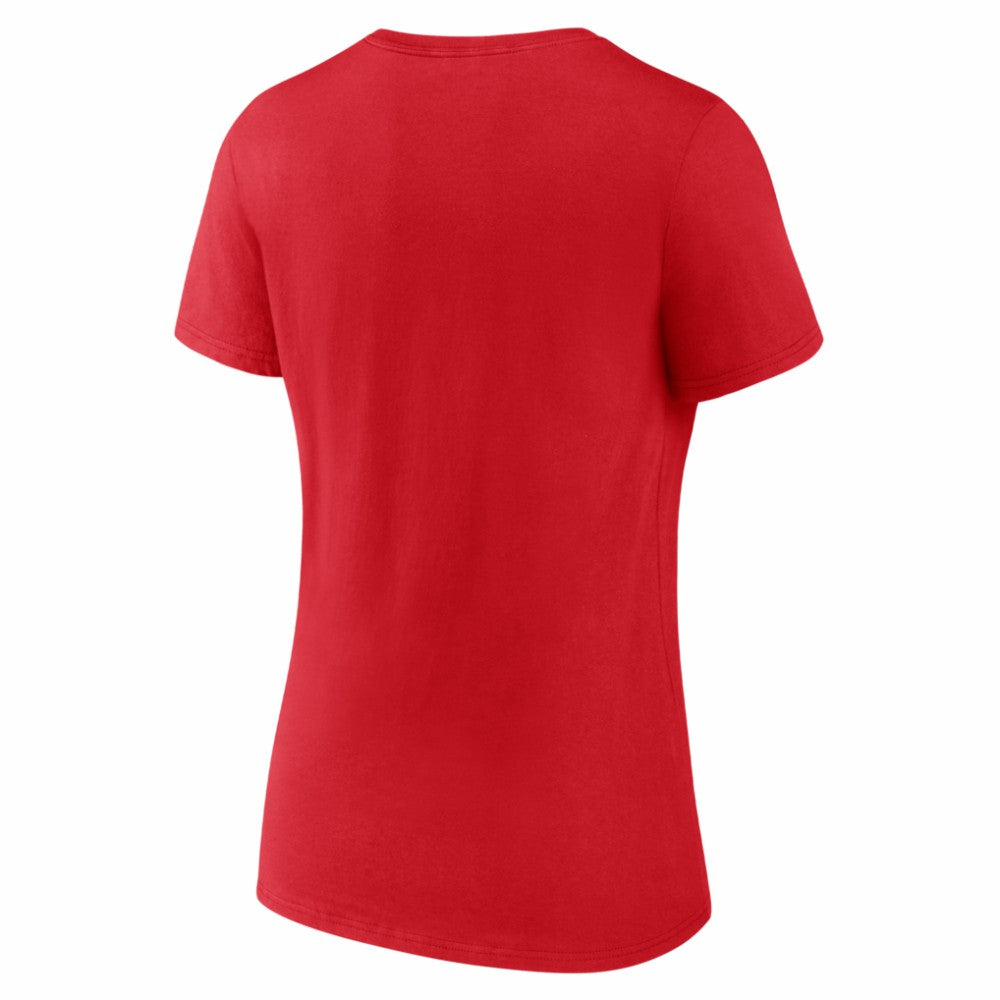 NHL Florida Panthers Logo Athletic Women's Arch Victory V-Neck T-Shirt - Red