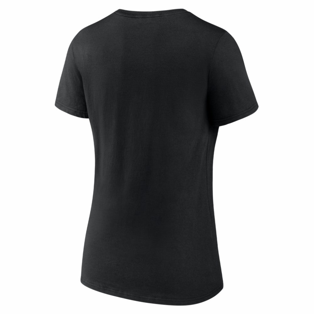 NHL Boston Bruins Logo Athletic Women's Arch Victory V-Neck T-Shirt - Black