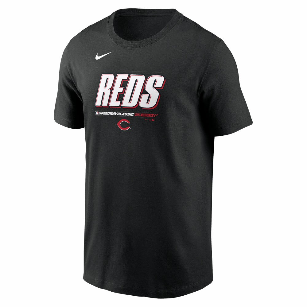 Cincinnati Reds Nike 2025 MLB Speedway Classic Authentic Collection Wordmark T-Shirt - Black T-shirts