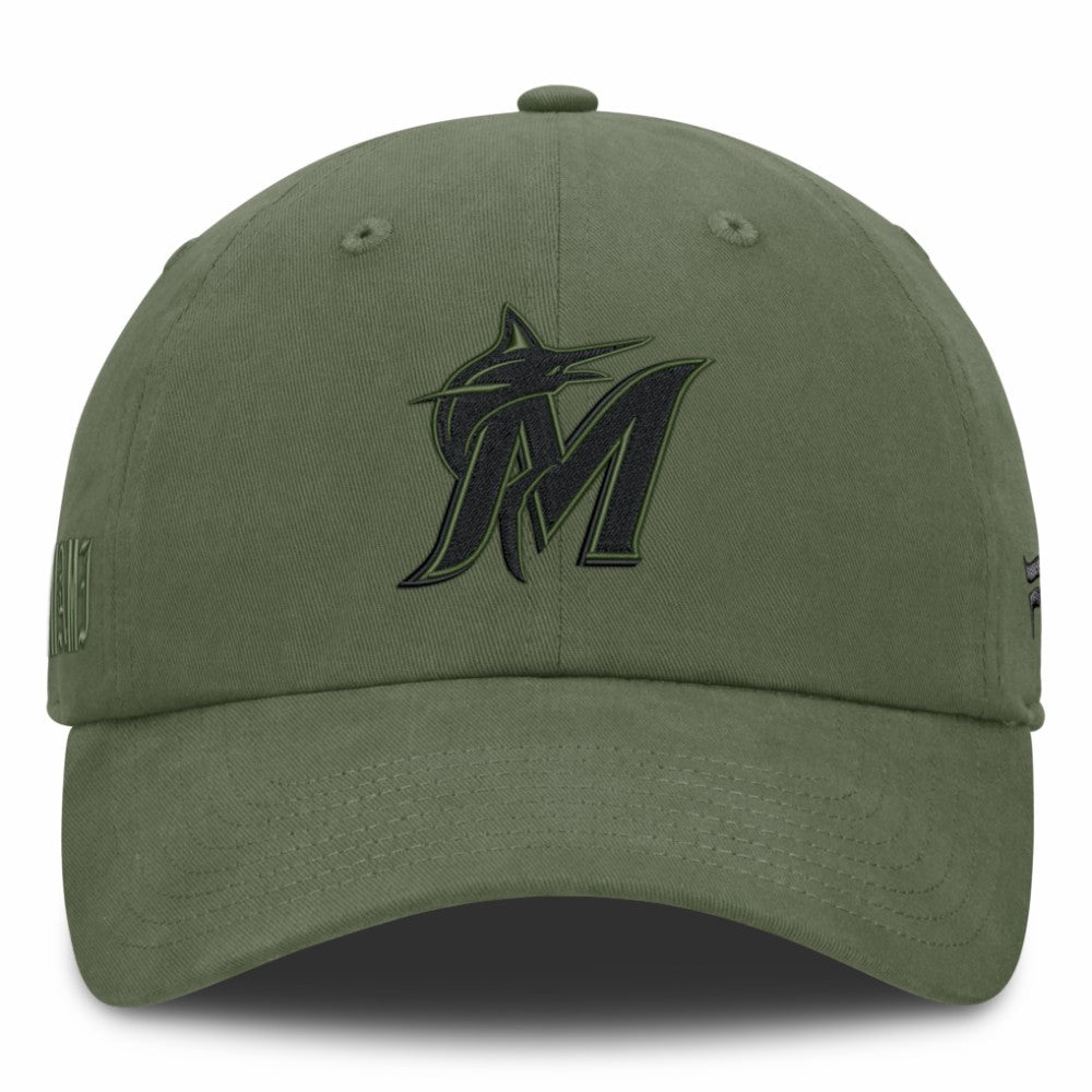 Miami Marlins Fanatics Pine Rider Adjustable Hat - Olive Hats