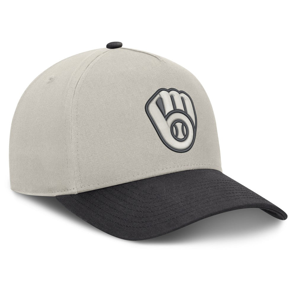 Milwaukee Brewers Fanatics Wonder A-Frame Adjustable Hat - Stone/Graphite Hats