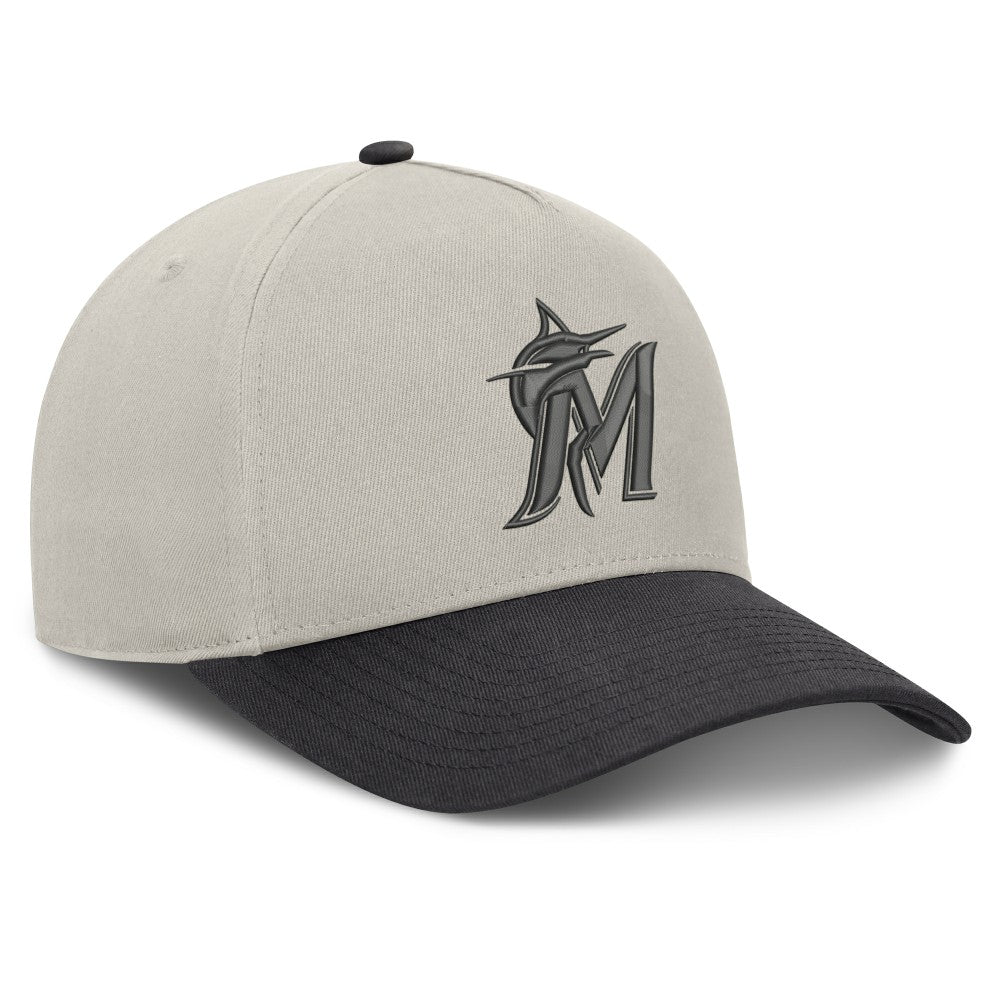 Miami Marlins Fanatics Wonder A-Frame Adjustable Hat - Stone/Graphite Hats
