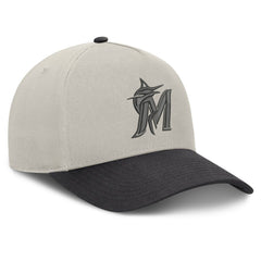 Miami Marlins Fanatics Wonder A-Frame Adjustable Hat - Stone/Graphite Hats