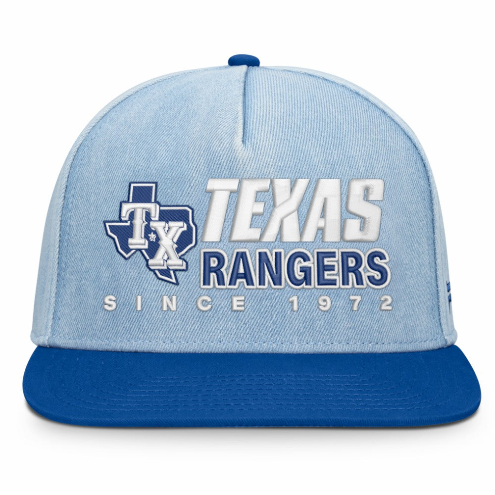 Texas Rangers Fanatics Twinbill Snapback Hat - Denim Hats