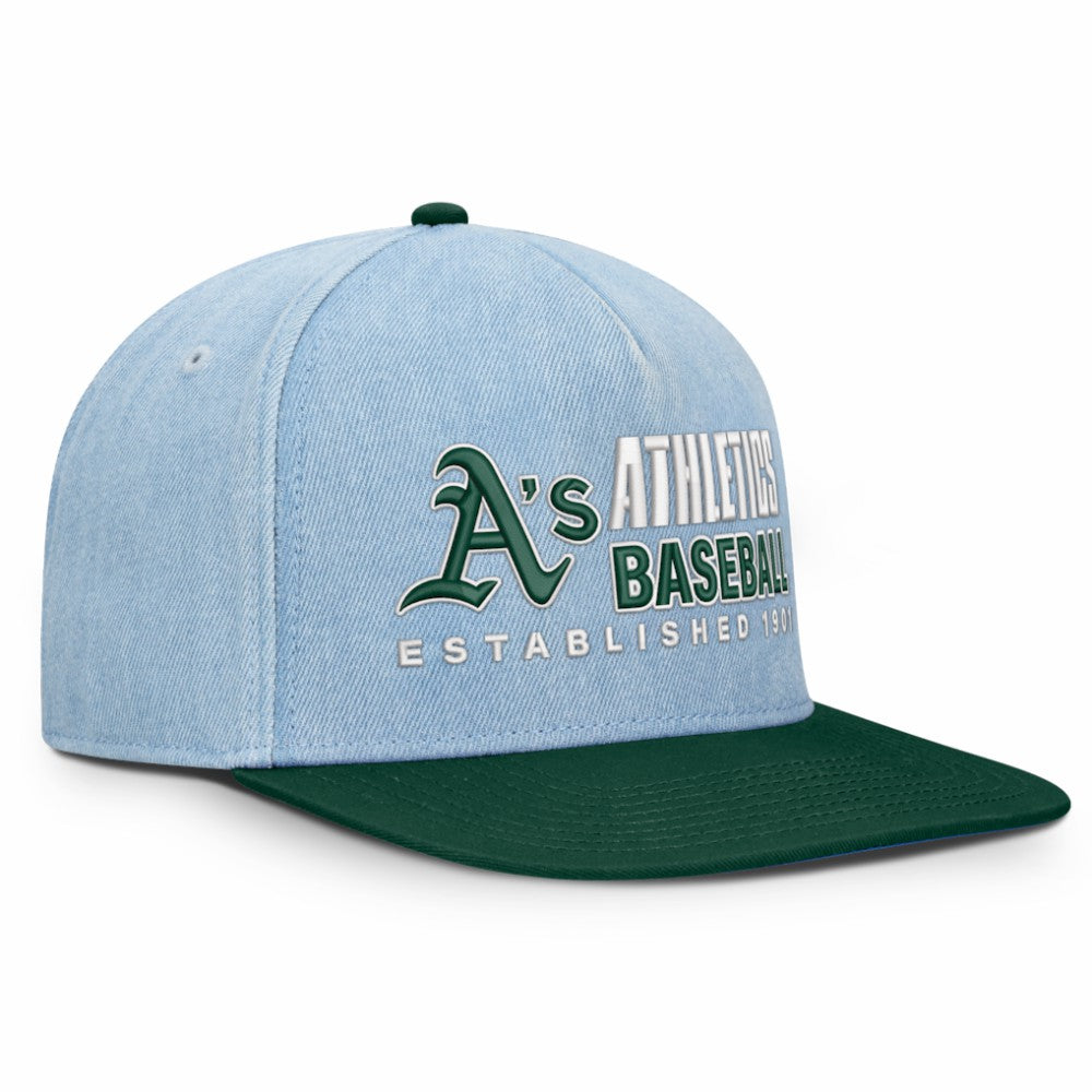 Athletics Fanatics Twinbill Snapback Hat - Denim Hats