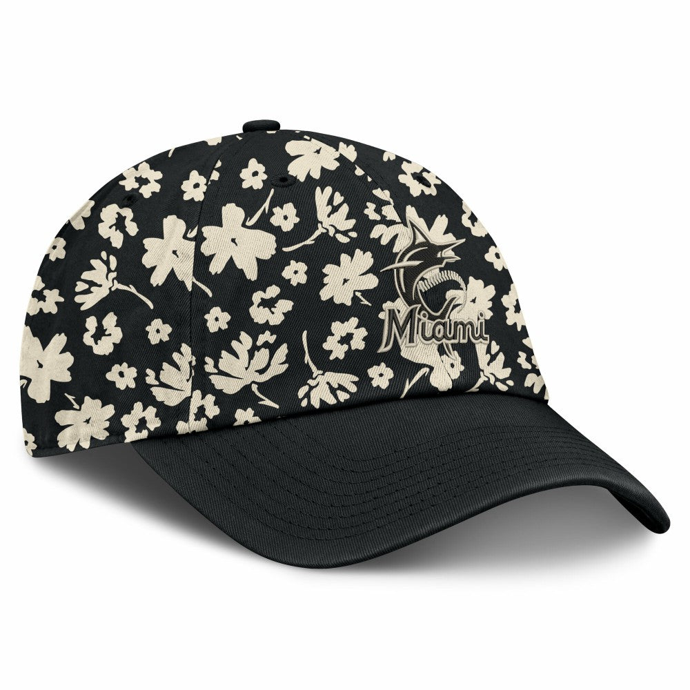 Miami Marlins Fanatics Women's Blossom Adjustable Hat - Black Hats