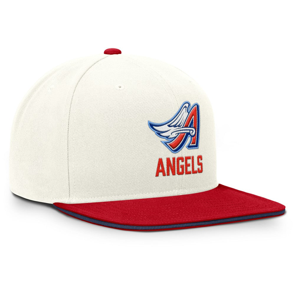Los Angeles Angels Nike Cooperstown Pro Dri-FIT Snapback Hat - Cream/Red Hats