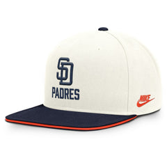 San Diego Padres Nike Cooperstown Pro Dri-FIT Snapback Hat - Cream/Navy Hats