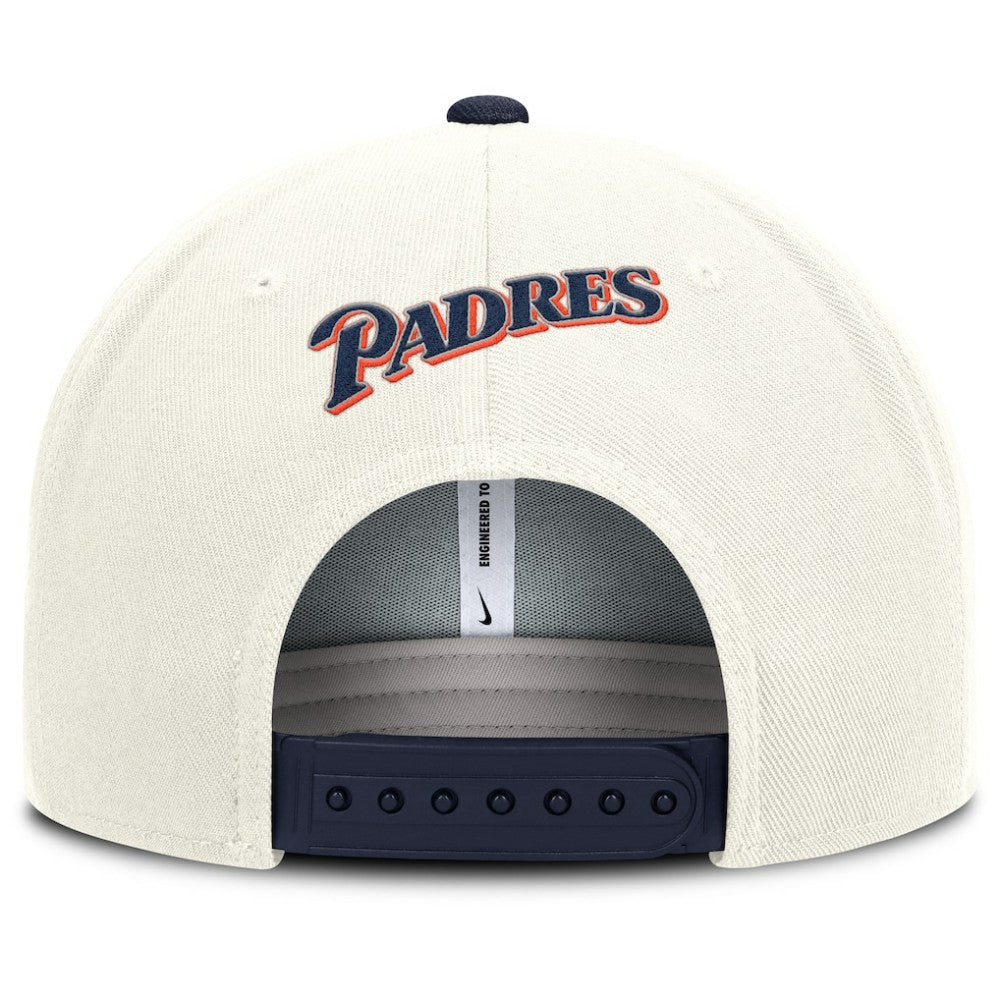 San Diego Padres Nike Cooperstown Pro Dri-FIT Snapback Hat - Cream/Navy Hats