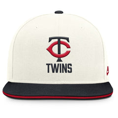 Minnesota Twins Nike Cooperstown Pro Dri-FIT Snapback Hat - Cream/Navy Hats