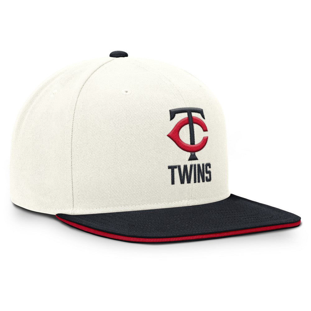 Minnesota Twins Nike Cooperstown Pro Dri-FIT Snapback Hat - Cream/Navy Hats