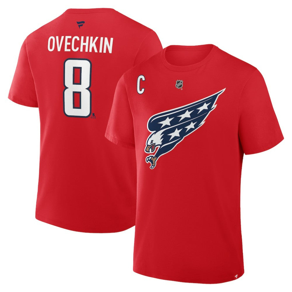 NHL Alexander Ovechkin Washington Capitals Fanatics Authentic Stack Name & Number T-Shirt - Red