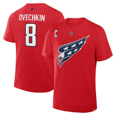 NHL Alexander Ovechkin Washington Capitals Fanatics Authentic Stack Name & Number T-Shirt - Red