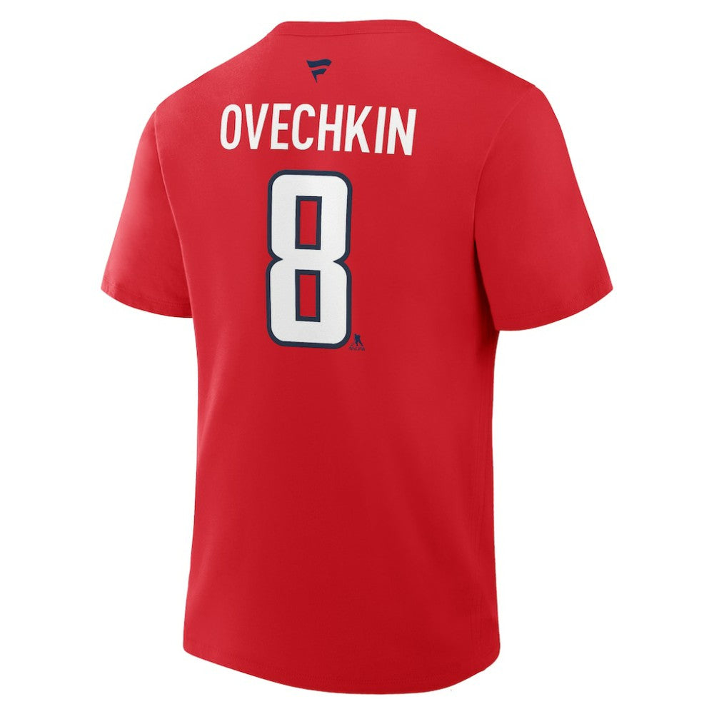 NHL Alexander Ovechkin Washington Capitals Fanatics Authentic Stack Name & Number T-Shirt - Red