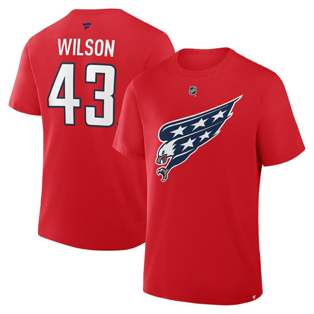 NHL Tom Wilson Washington Capitals Fanatics Authentic Stack Name & Number T-Shirt - Red