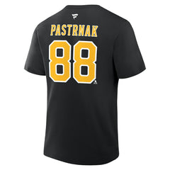 NHL David Pastrnak Boston Bruins Fanatics Authentic Stack Name & Number T-Shirt - Black