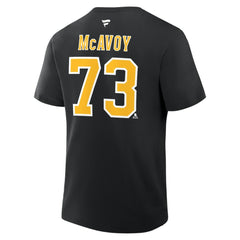 NHL Charlie McAvoy Boston Bruins Fanatics Authentic Stack Name & Number T-Shirt - Black