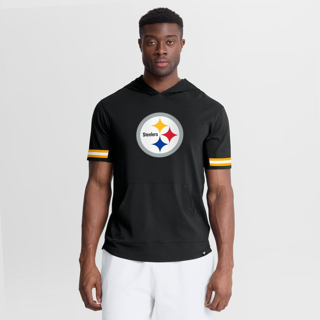 Pittsburgh Steelers Optimal Play Short Sleeve Hooded T-Shirt Black