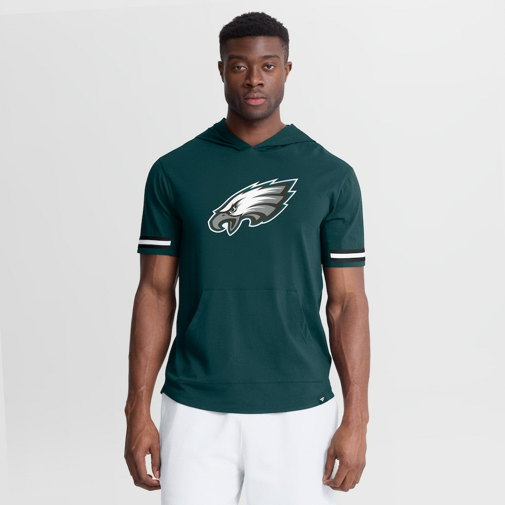 Philadelphia Eagles Optimal Play Short Sleeve Hooded T-Shirt Midnight Green