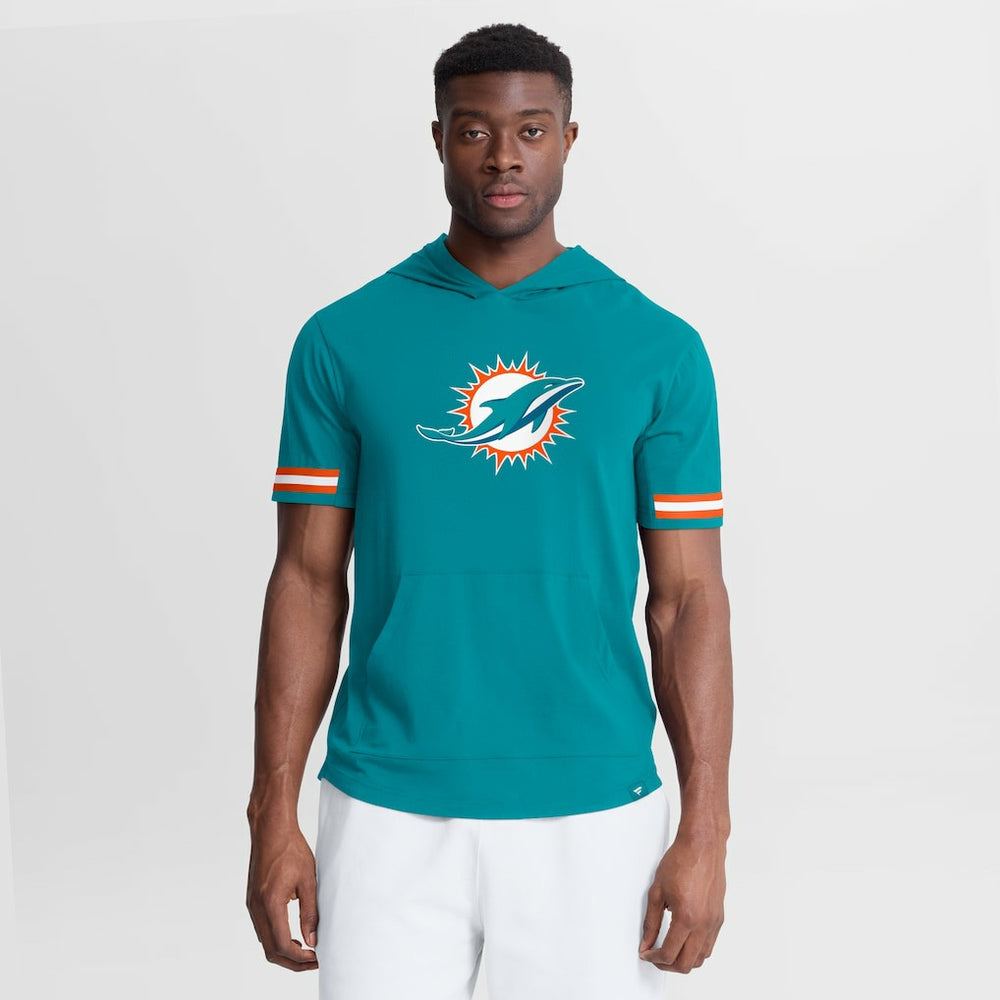 Miami Dolphins Optimal Play Short Sleeve Hooded T-Shirt Aqua