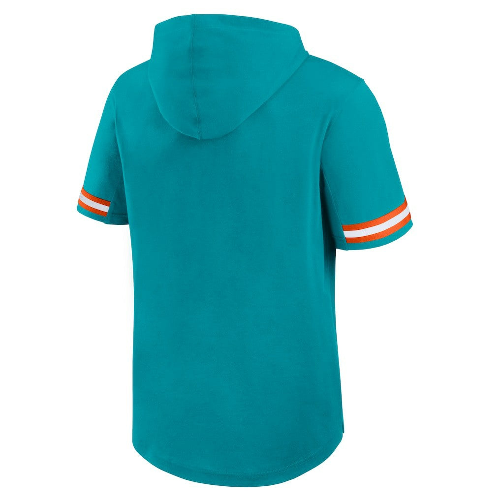 Miami Dolphins Optimal Play Short Sleeve Hooded T-Shirt Aqua
