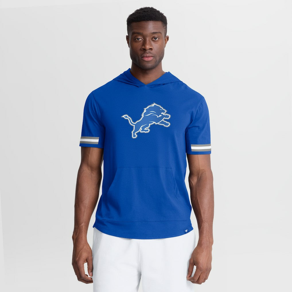 Detroit Lions Optimal Play Short Sleeve Hooded T-Shirt Blue