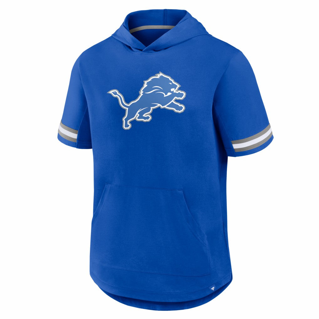 Detroit Lions Optimal Play Short Sleeve Hooded T-Shirt Blue