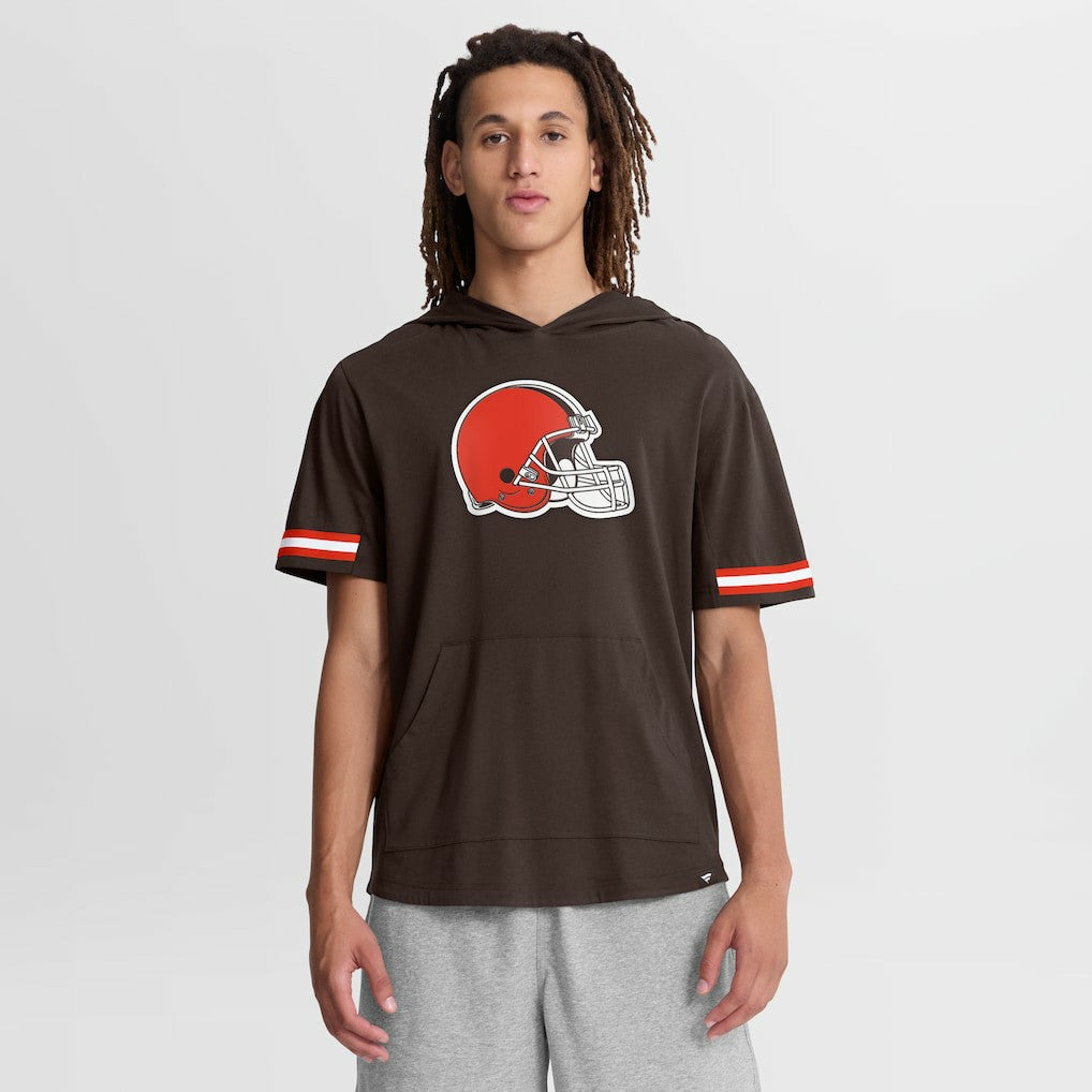 Cleveland Browns Optimal Play Short Sleeve Hooded T-Shirt Brown