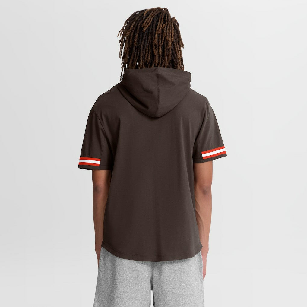 Cleveland Browns Optimal Play Short Sleeve Hooded T-Shirt Brown