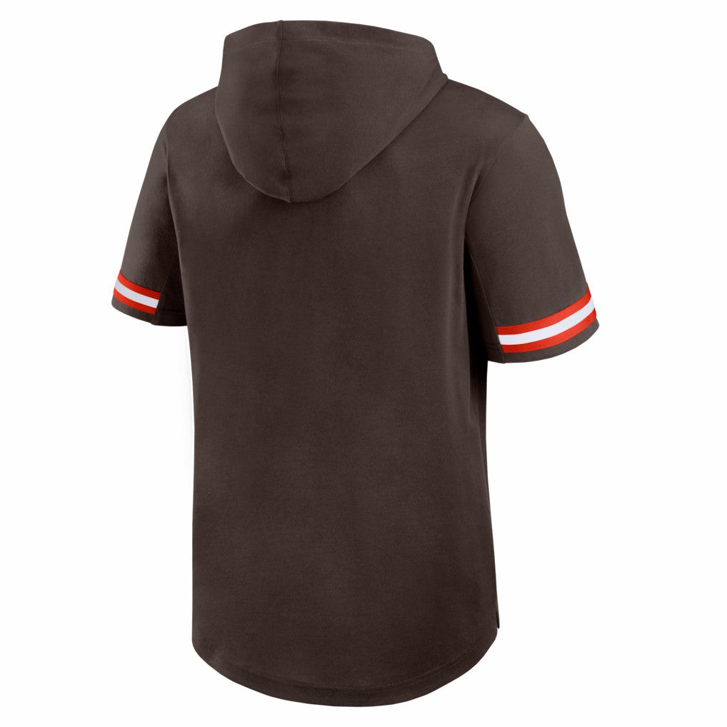 Cleveland Browns Optimal Play Short Sleeve Hooded T-Shirt Brown