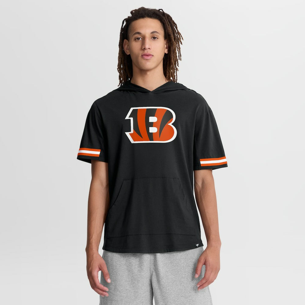 Cincinnati Bengals Optimal Play Short Sleeve Hooded T-Shirt Black