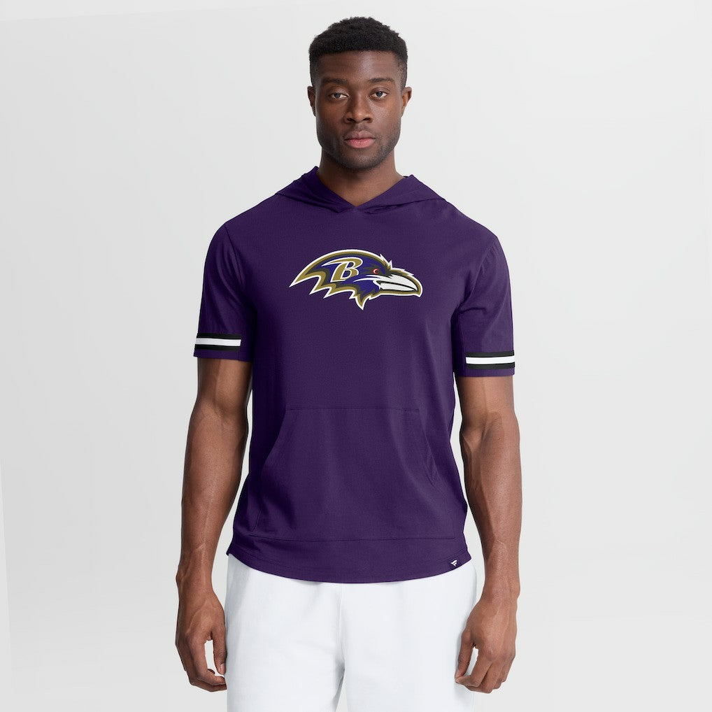 Baltimore Ravens Optimal Play Short Sleeve Hooded T-Shirt Purple