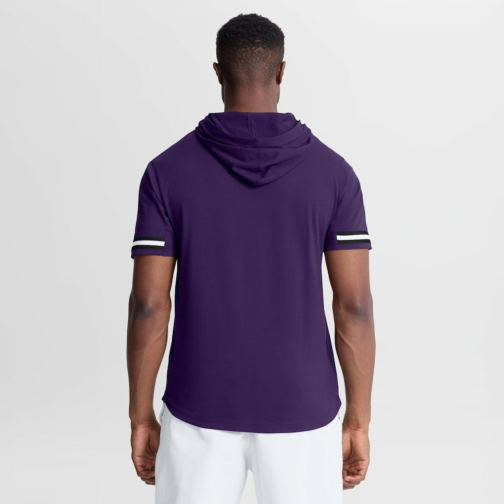 Baltimore Ravens Optimal Play Short Sleeve Hooded T-Shirt Purple