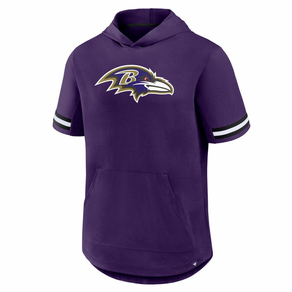 Baltimore Ravens Optimal Play Short Sleeve Hooded T-Shirt Purple