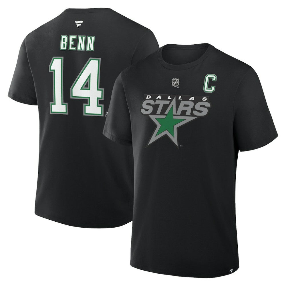 NHL Jamie Benn Dallas Stars Fanatics Authentic Stack Name & Number T-Shirt - Black