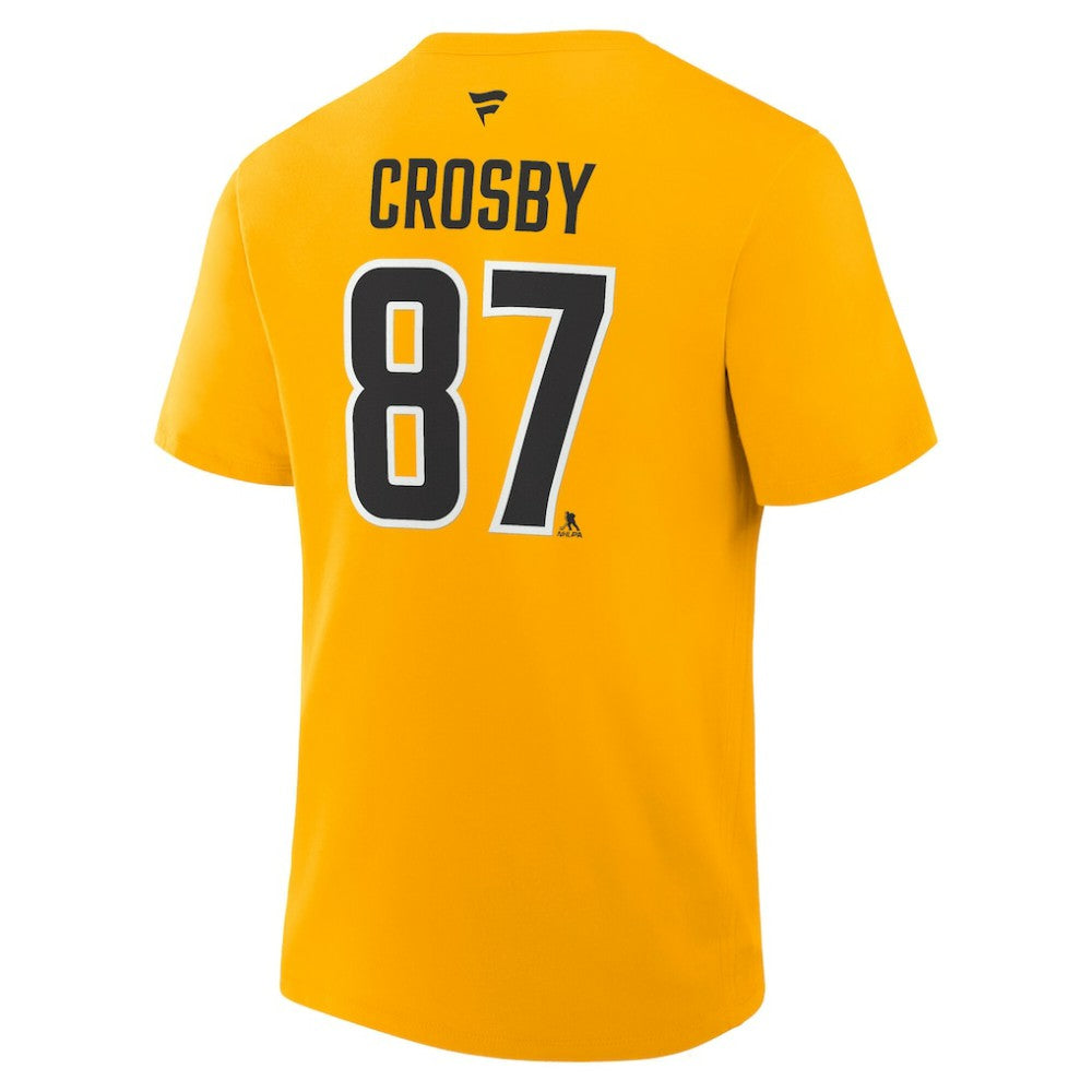 NHL Sidney Crosby Pittsburgh Penguins Fanatics Authentic Stack Name & Number T-Shirt - Gold