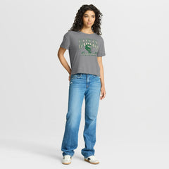 Philadelphia Eagles Women's Overplayed Tribute Tri-Blend Boxy T-Shirt Heather Gray