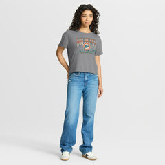 Miami Dolphins Women's Overplayed Tribute Tri-Blend Boxy T-Shirt Heather Gray
